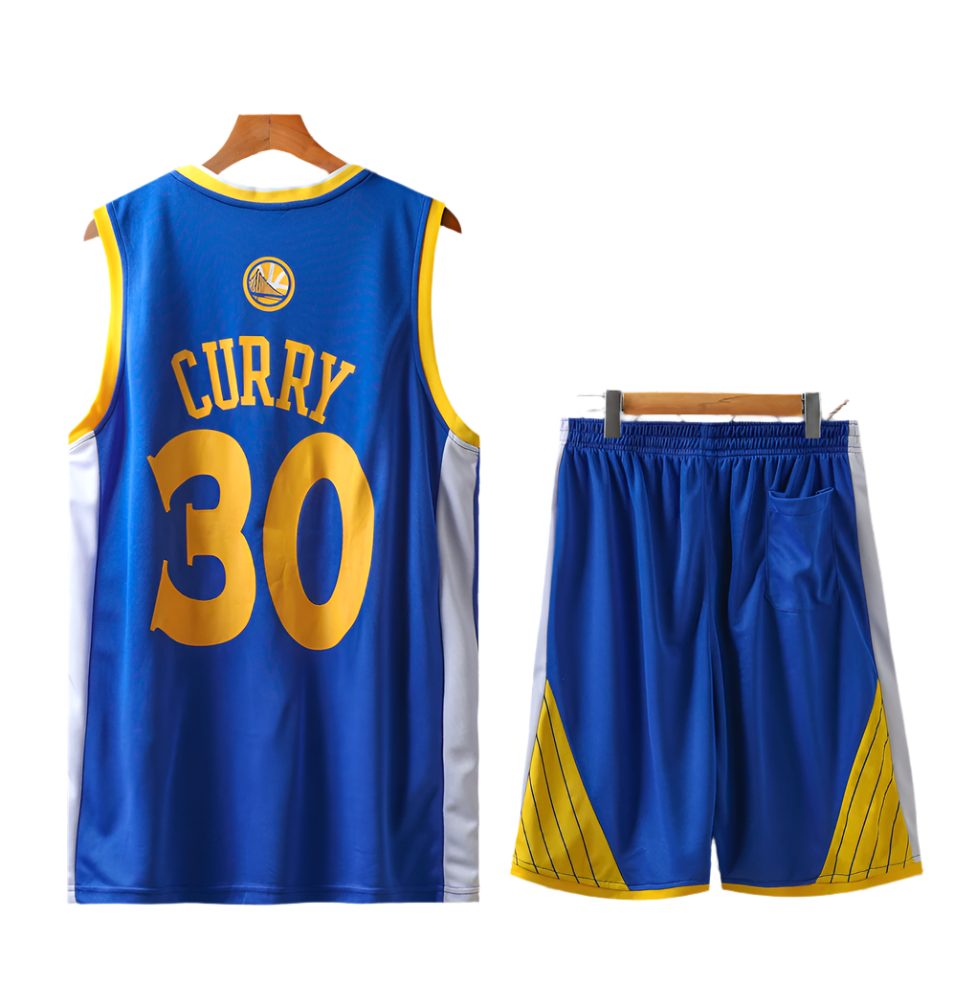 NBA Golden State Steph Curry Jersey Kids Blue With Socks #30