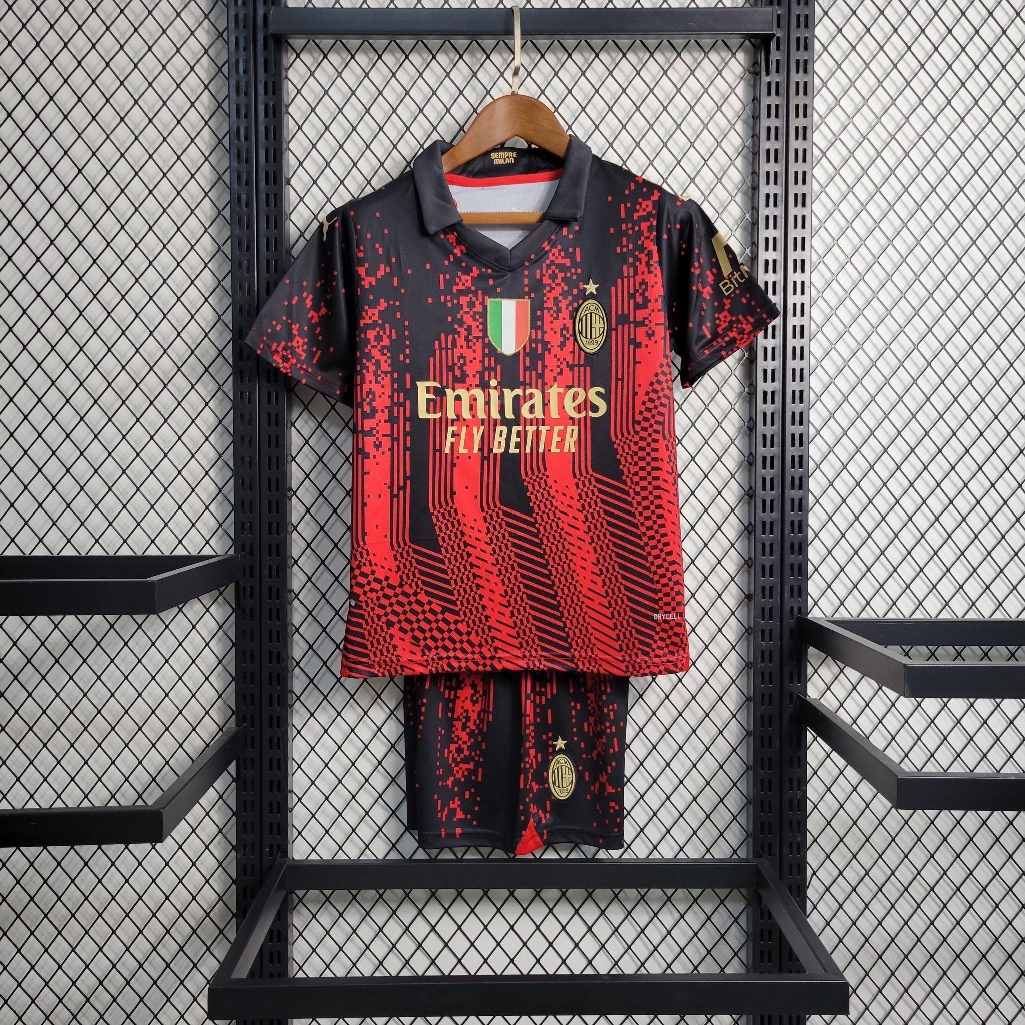 Ac Milan Away 23/24 For Kids With Socks | Without Logo