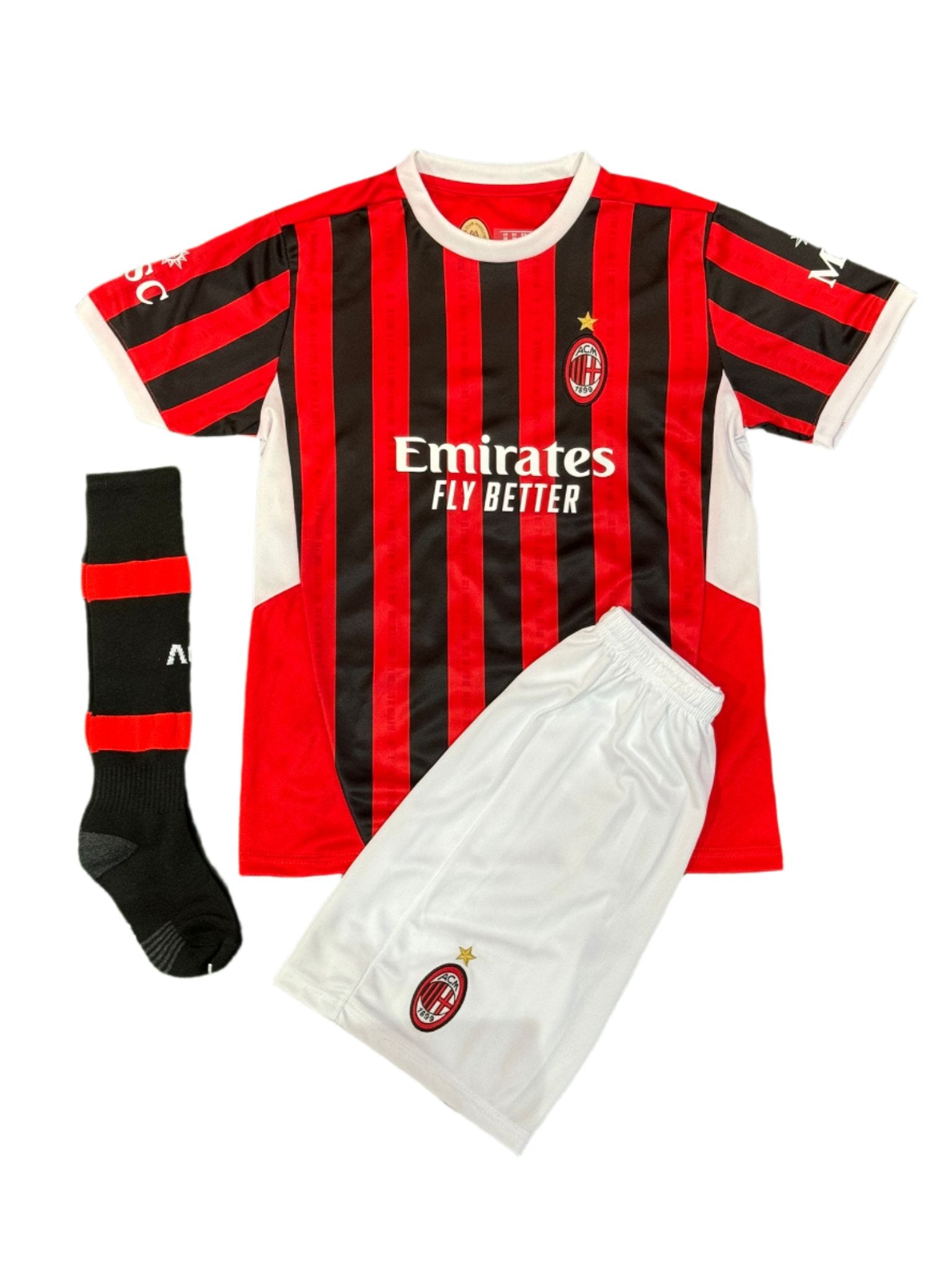 Ac Milan Home 24/25 For Kids With Socks | Without Logo