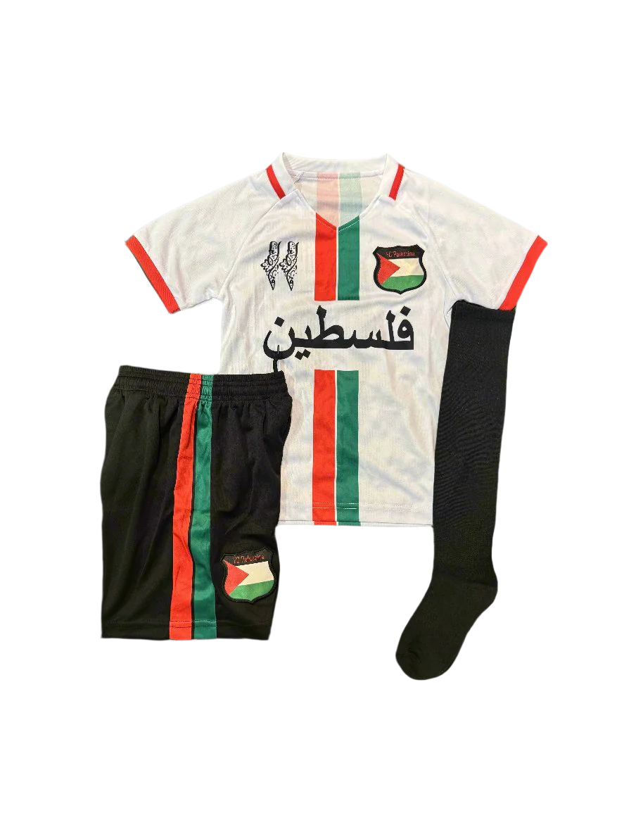 Palestine White Kids Kit with Socks | Without Logo