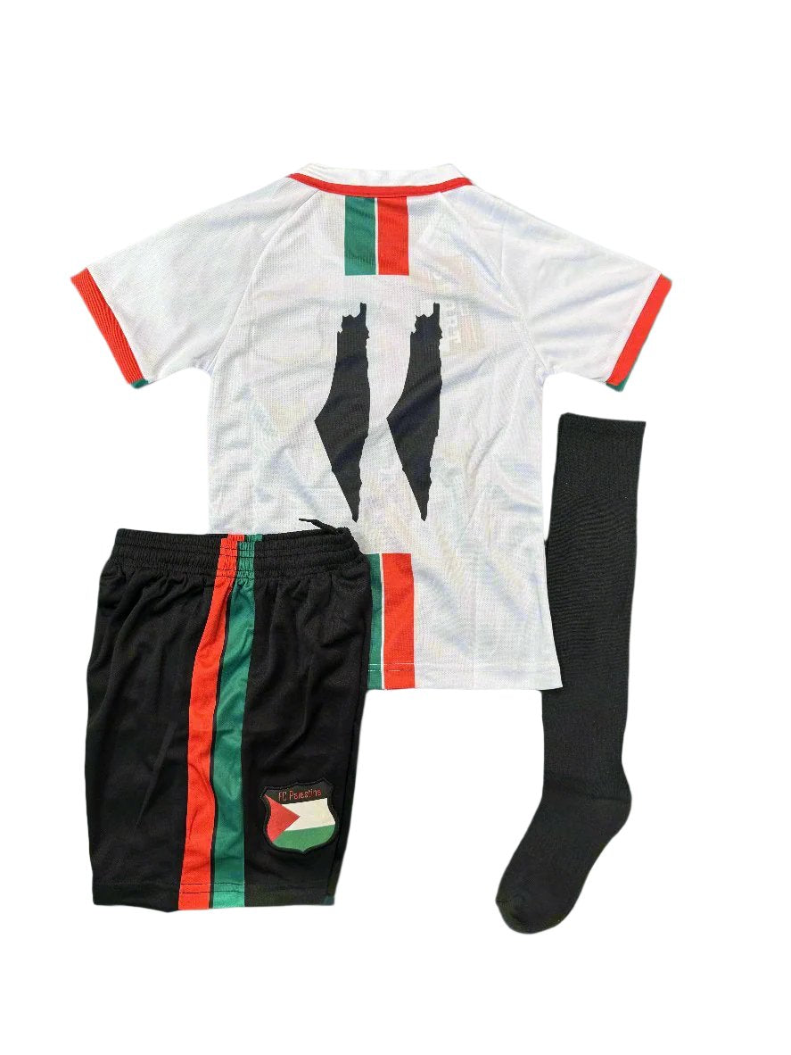 Palestine White Kids Kit with Socks | Without Logo